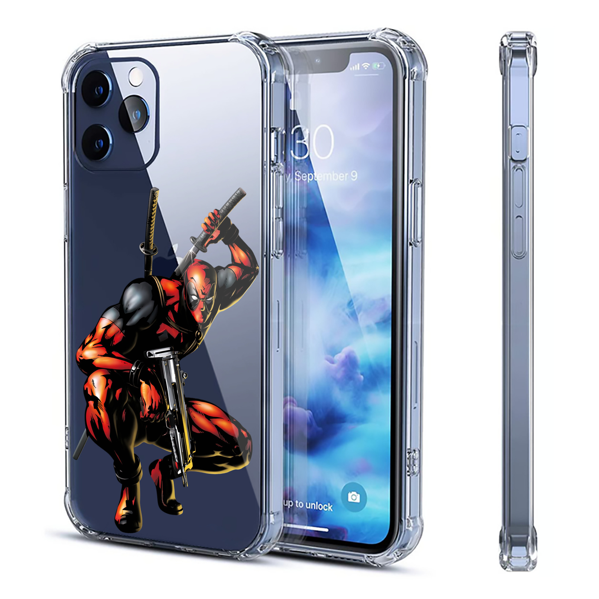 （画像用） Deadpool デッドプール 【iPhone 12シリーズ対応】透明スマホケース（クリアソフトケース）